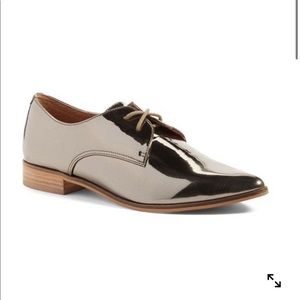 Shellys London Chrome Pewter Leather Oxford (sz 9)